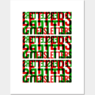 Letters Typography Stack (Red Green Black) Posters and Art